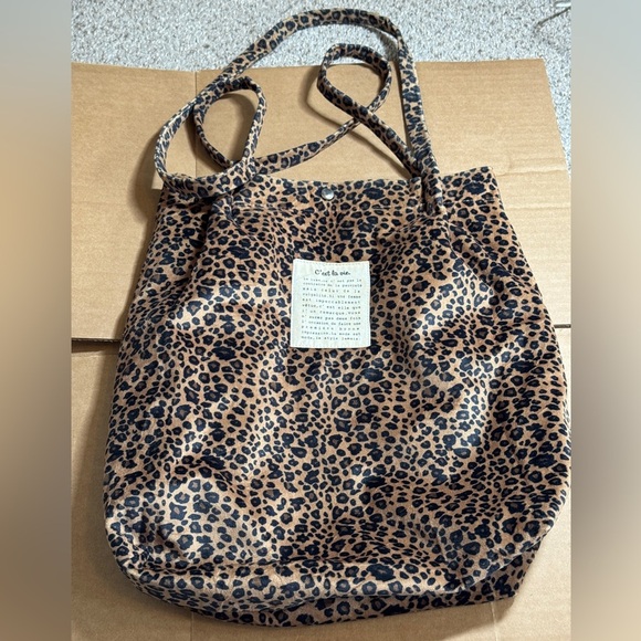 C'est La Vie Leopard Print Tote Bag - Picture 3 of 14